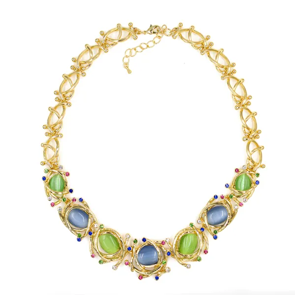 Gold_Modern_Radiance_Necklace_And_Earring_Set_For_Women