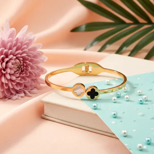 Gold_Dual_Clover_Gold_Tone_Open_Bangle_For_Women