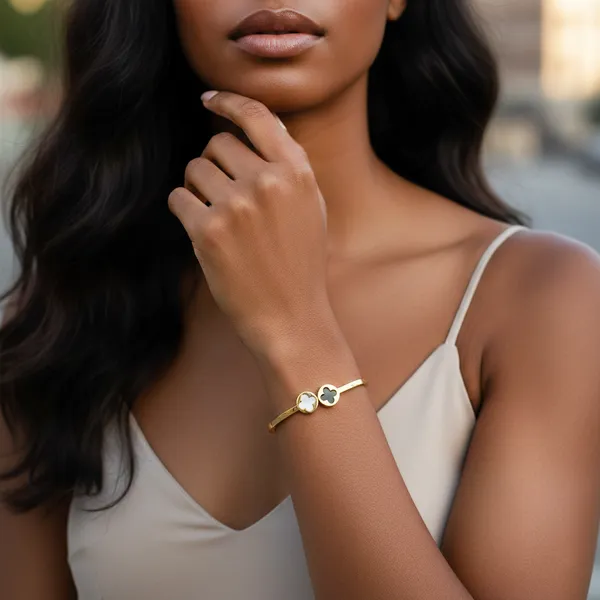 Gold_Dual_Clover_Gold_Tone_Open_Bangle_For_Women