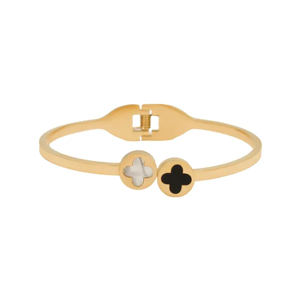 Gold_Dual_Clover_Gold_Tone_Open_Bangle_For_Women