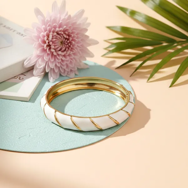 White_And_Gold_Royal_Pearl_Accent_Bangle_For_Women