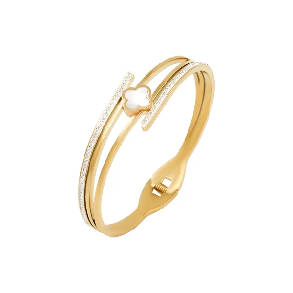 Gold_Majestique_Clover_Lumière_Bangle_For_Women