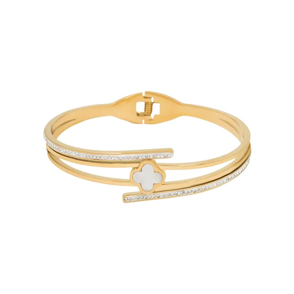 Gold_Majestique_Clover_Lumière_Bangle_For_Women