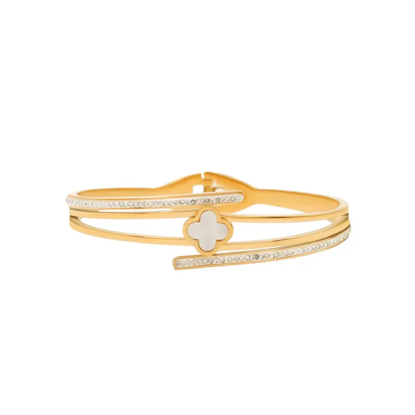 Gold_Majestique_Clover_Lumière_Bangle_For_Women