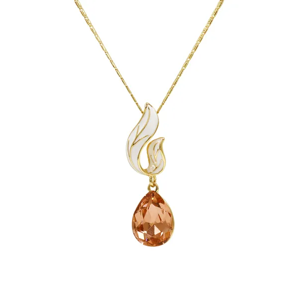 White_And_Gold_Brass_And_Mixed_Alloy_Necklace_For_Women