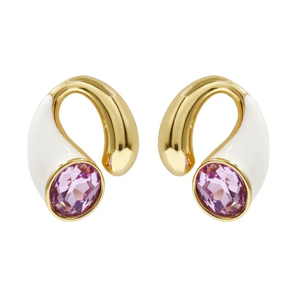White_And_Gold_Refined_Pink_Radiance_Earrings_For_Women