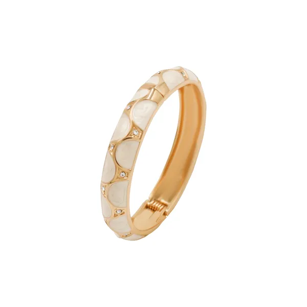 White_And_Gold_Opaline_Glow_Gold_Tone_Statement_Bangle_For_Women