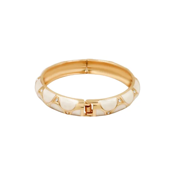 White_And_Gold_Opaline_Glow_Gold_Tone_Statement_Bangle_For_Women