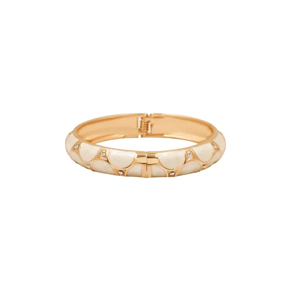 White_And_Gold_Opaline_Glow_Gold_Tone_Statement_Bangle_For_Women