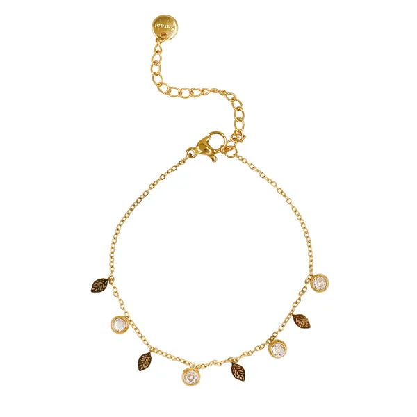 Gold_Aurora_Leaf_And_Crystal_Gold_Tone_Bracelet_For_Women