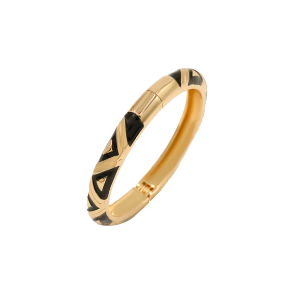 Black_And_Gold_Eclipse_Black_And_Gold_Tone_Bangle_For_Women