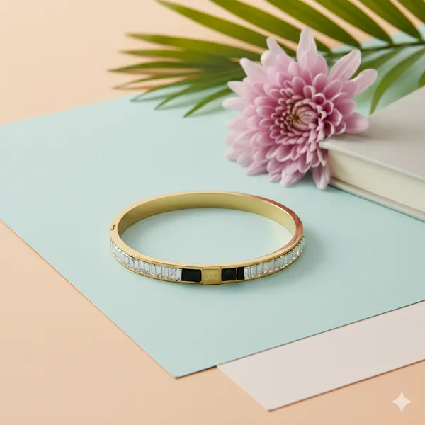 Gold_Eternal_Love_Crystal_Bangle_For_Women