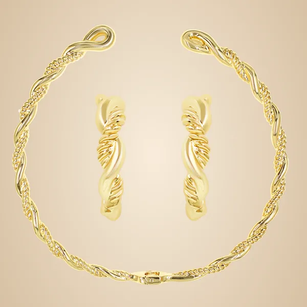 Gold_Eterna_Twist_Necklace_And_Earrings_Collection_For_Women
