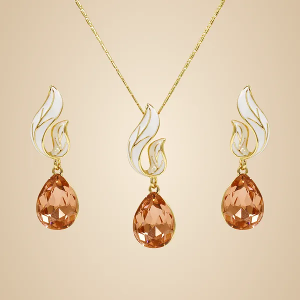 White_And_Gold_Brass_And_Mixed_Alloy_Necklace_For_Women