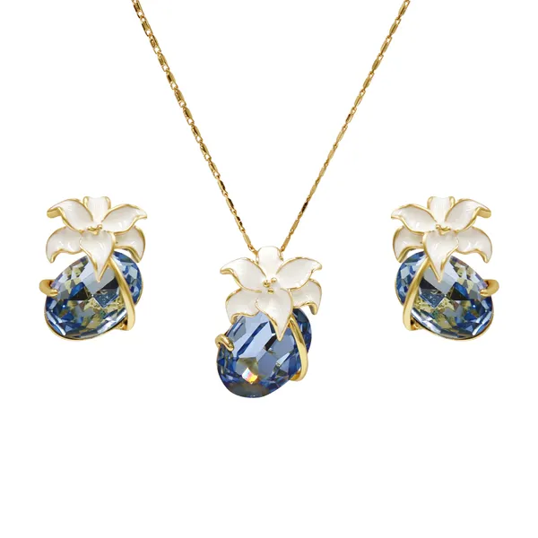 White_And_Gold_Brass_And_Mixed_Alloy_Necklace_For_Women