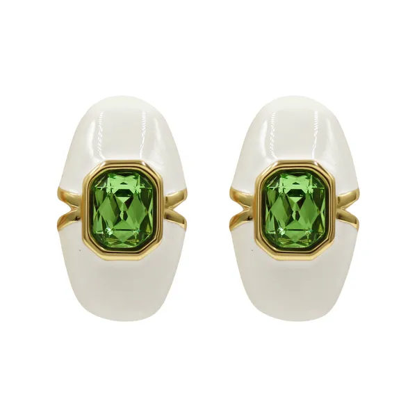 White_And_Gold_Classic_Olive_Glow_Statement_Earrings_For_Women