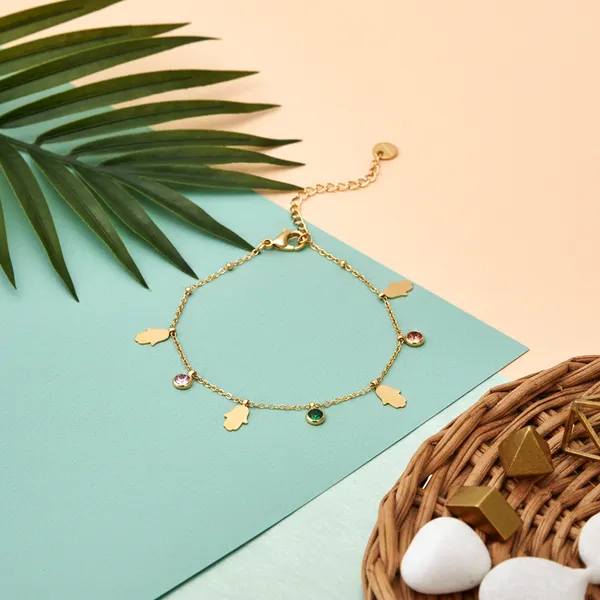 Gold_Harmony_Charm_Adjustable_Bracelet_For_Women