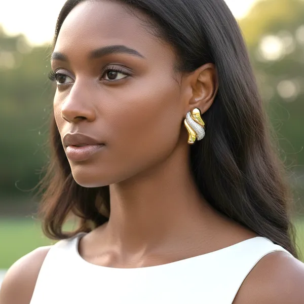 Gold_And_Silver_Signature_Sculpt_Cz_Earrings_For_Women