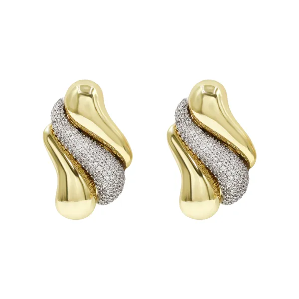 Gold_And_Silver_Signature_Sculpt_Cz_Earrings_For_Women