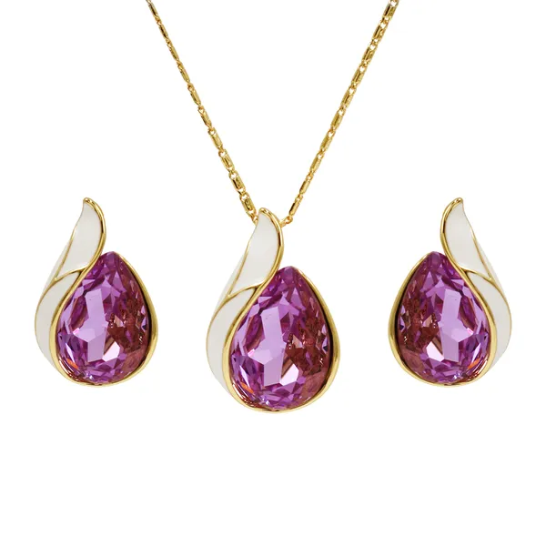 White_And_Gold_Brass_And_Mixed_Alloy_Necklace_For_Women