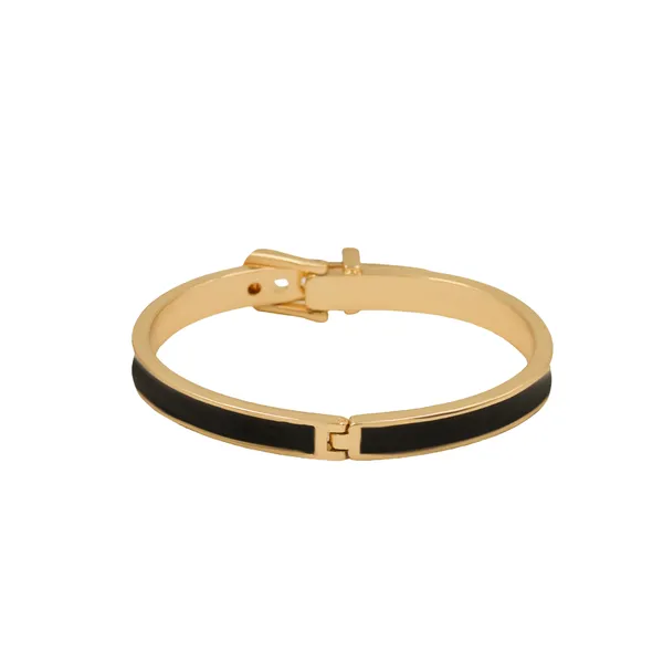 Black_And_Gold_Imperial_Buckle_Gold_Tone_Bangle_For_Women
