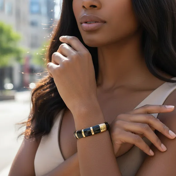 Black_And_Gold_Obsidian_Radiance_Statement_Bangle_For_Women