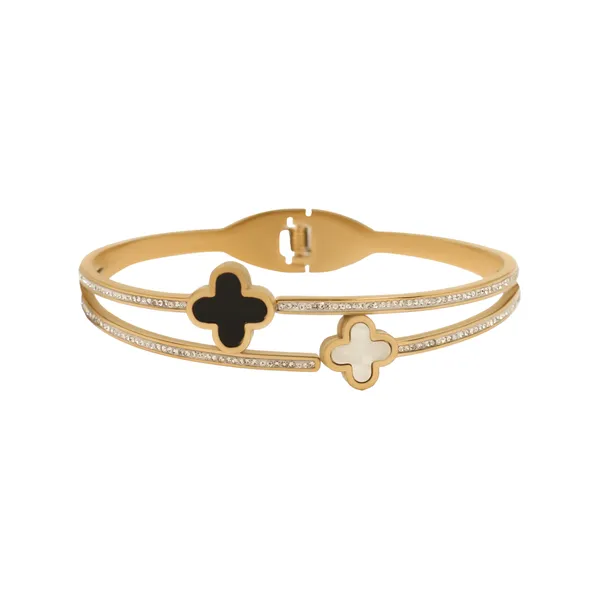 Gold_Signature_Clover_Dual_Band_Bangle_For_Women