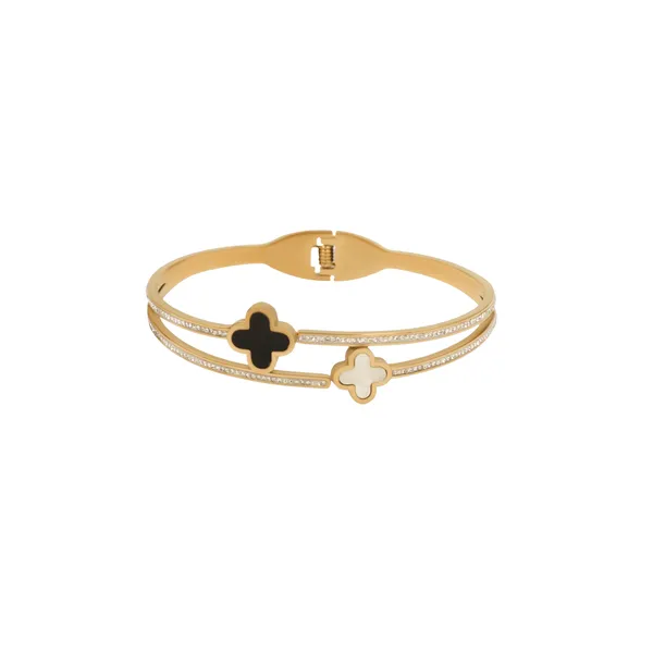 Gold_Signature_Clover_Dual_Band_Bangle_For_Women