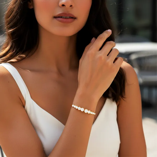 Gold_And_White_Opaline_Wave_Gold_Tone_Statement_Bracelet_For_Women