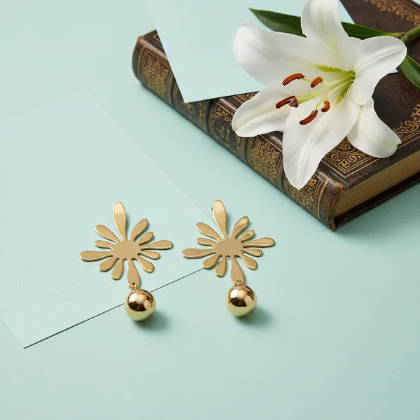 Gold_Imperial_Bloom_Drop_Earrings_For_Women