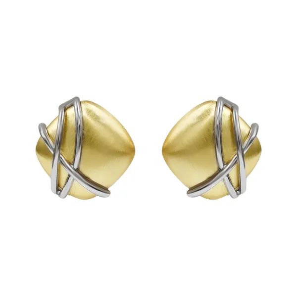 Gold_And_Silver_Modern_Wrapped_Square_Stud_Earrings_For_Women