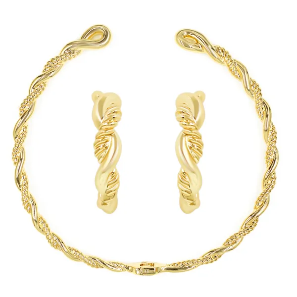 Gold_Eterna_Twist_Necklace_And_Earrings_Collection_For_Women