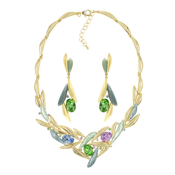 Multicolor_Elaria_Modern_Botanical_Necklace_And_Earring_Set_For_Women