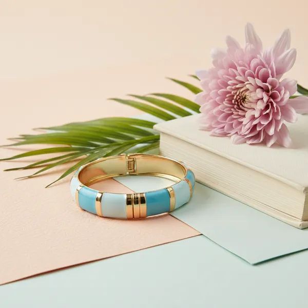 Multicolor_Ocean_Breeze_Gold_Tone_Statement_Bangle_For_Women