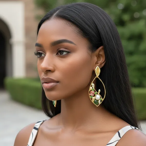 Gold_Elegant_Multi_Stone_Teardrop_Earrings_For_Women