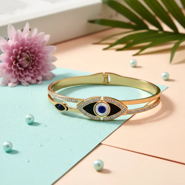 Gold_Signature_Blue_Luxe_Bangle_For_Women