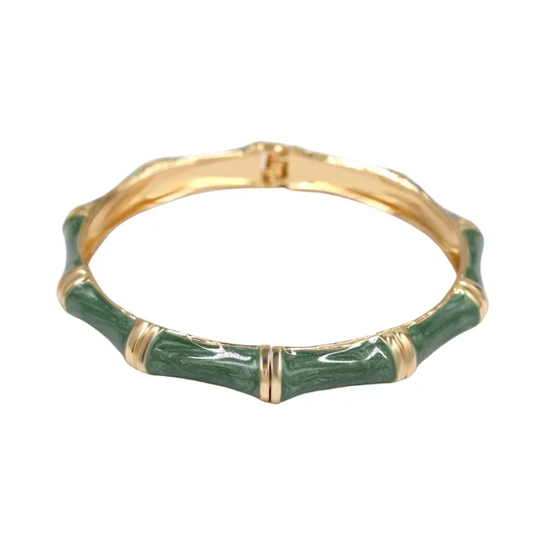 Green_And_Gold_Emerald_Glow_Hinged_Bangle_Metallic_Finish_For_Women