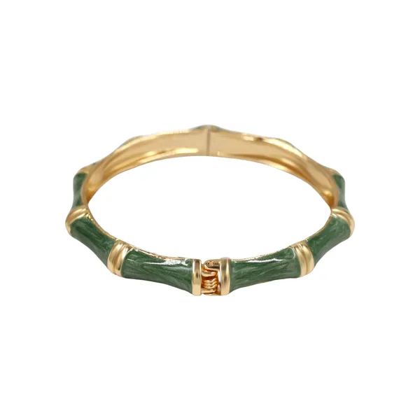 Green_And_Gold_Emerald_Glow_Hinged_Bangle_Metallic_Finish_For_Women