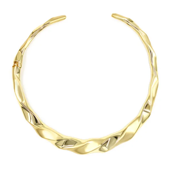 Gold_Modern_Shine_Necklace_And_Earring_Set_For_Women