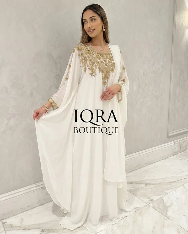 White_Georgette_Kaftan_Abaya_For_Women