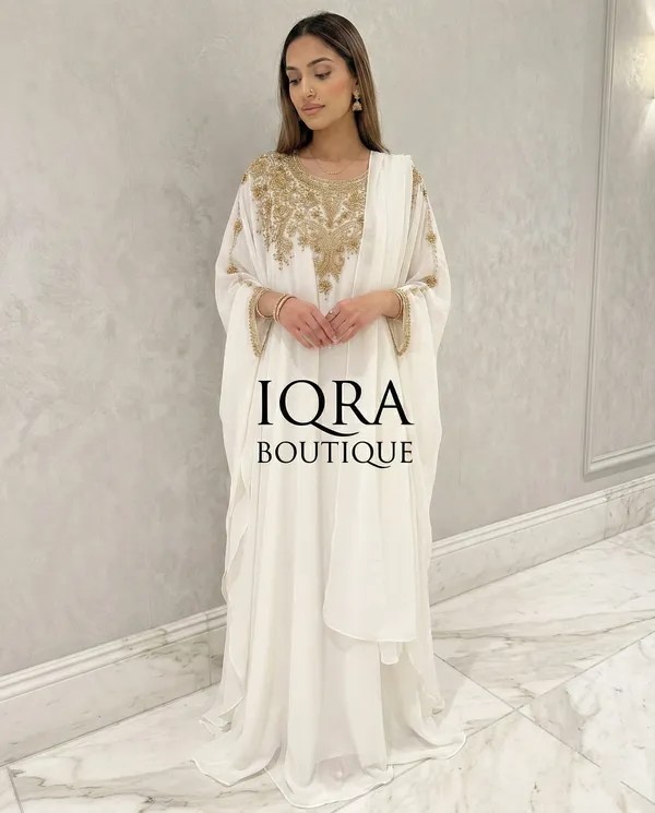 White_Georgette_Kaftan_Abaya_For_Women