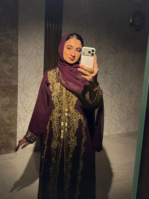 New!_Wine_Arabian_Morrocan_Kaftan,_Abaya_Outfit_by_IQRA_BOUTIQUE_