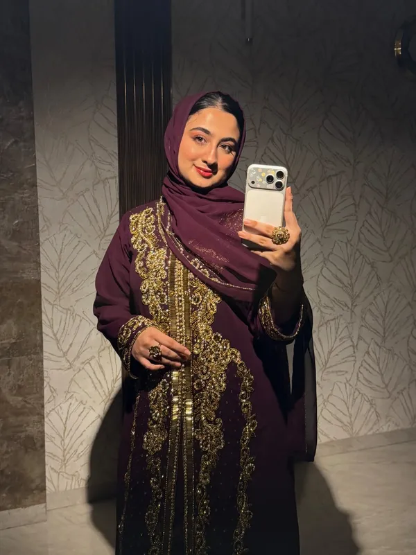 New!_Wine_Arabian_Morrocan_Kaftan,_Abaya_Outfit_by_IQRA_BOUTIQUE_