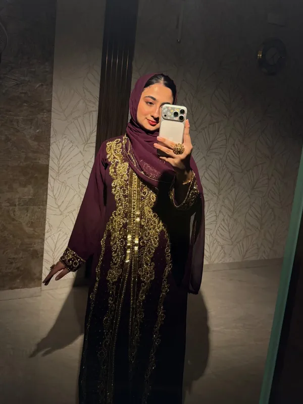 New!_Wine_Arabian_Morrocan_Kaftan,_Abaya_Outfit_by_IQRA_BOUTIQUE_
