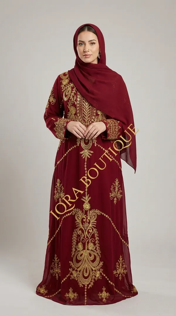 Maroon_Georgette_Gown_For_Women