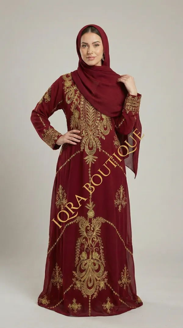 Maroon_Georgette_Gown_For_Women