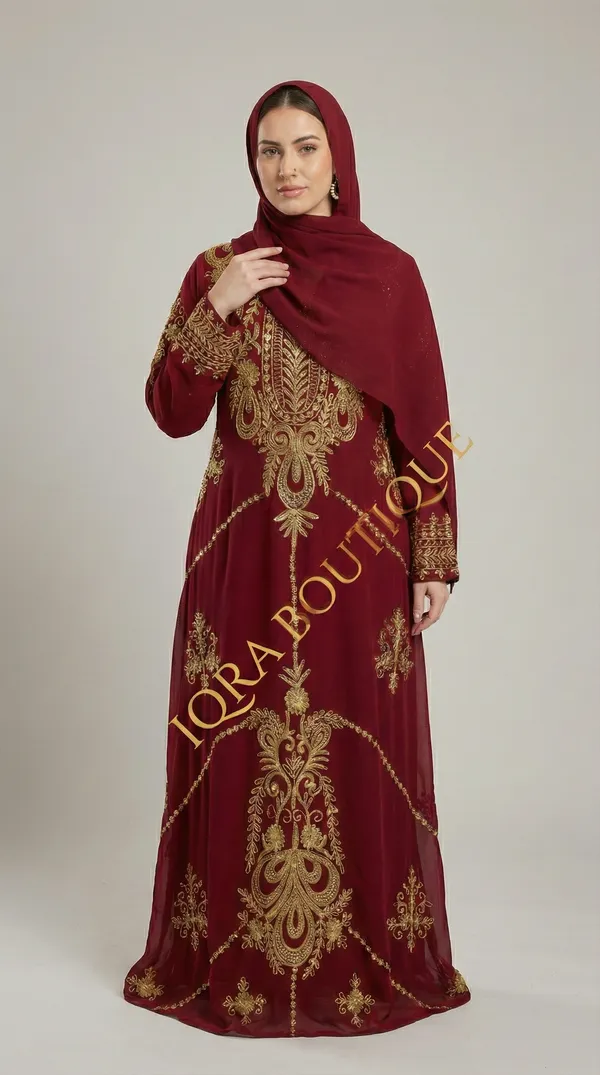 Maroon_Georgette_Gown_For_Women