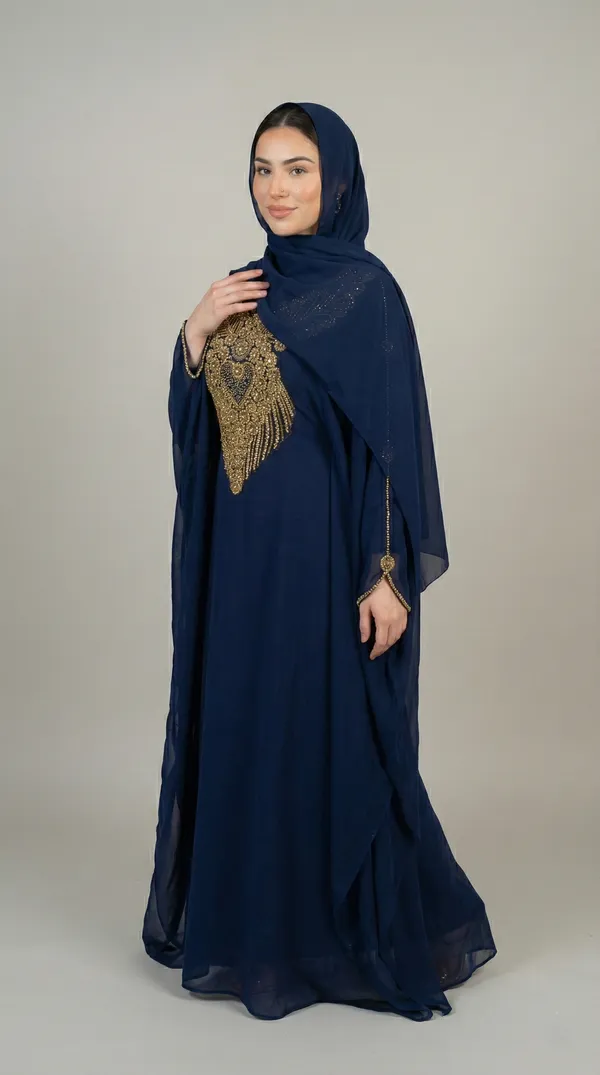 Navy_Blue_Georgette_Kaftan_Set_For_Women