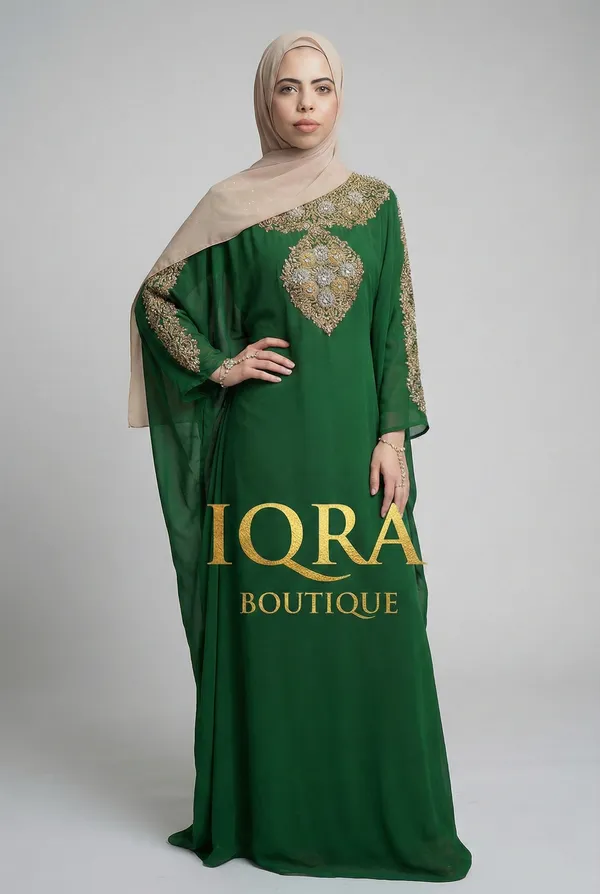 Green_Georgette_Kaftan_For_Women