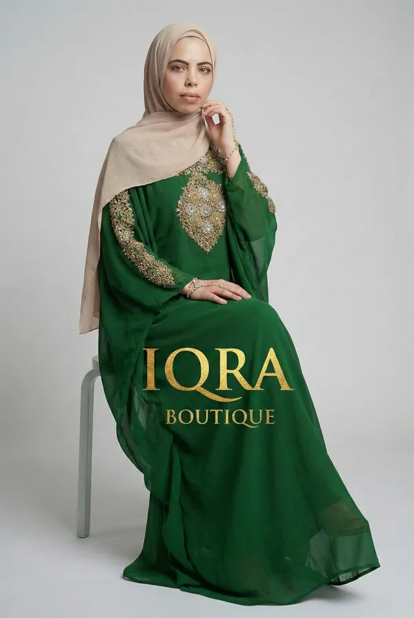Green_Georgette_Kaftan_For_Women